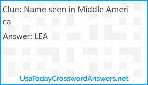 Name seen in Middle America Answer