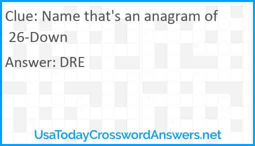 Name that's an anagram of 26-Down Answer