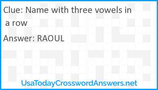 Name with three vowels in a row Answer