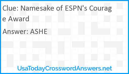 Namesake of ESPN #39 s Courage Award crossword clue