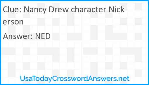 Nancy Drew character Nickerson Answer
