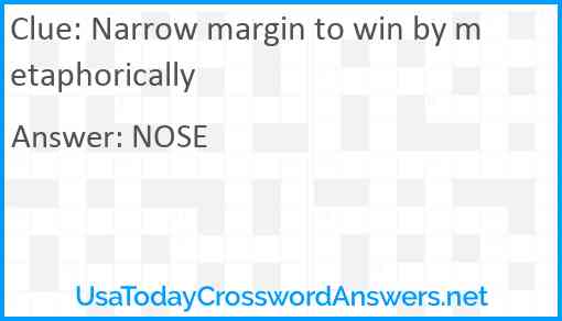 Narrow margin to win by metaphorically Answer