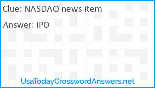 NASDAQ news item Answer