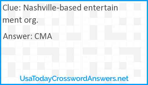 Nashville-based entertainment org. Answer