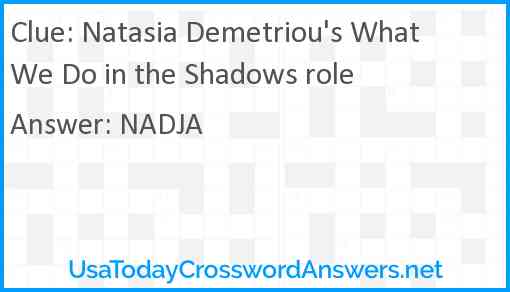 Natasia Demetriou's What We Do in the Shadows role Answer