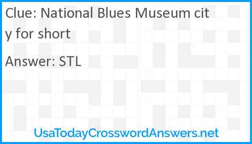 National Blues Museum city for short Answer