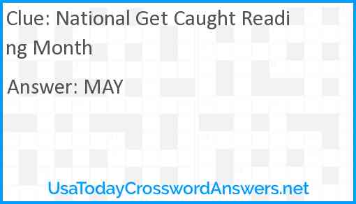 National Get Caught Reading Month Answer
