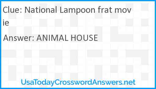 National Lampoon frat movie Answer