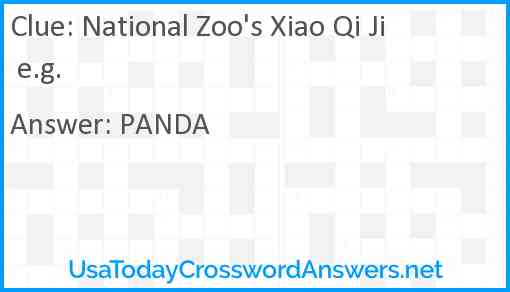 National Zoo's Xiao Qi Ji e.g. Answer