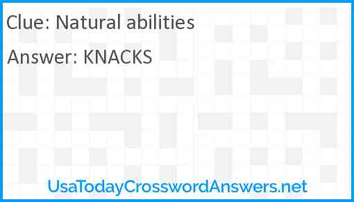 Natural abilities Answer
