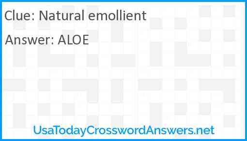 Natural emollient Answer