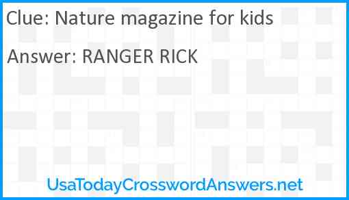 Nature magazine for kids Answer