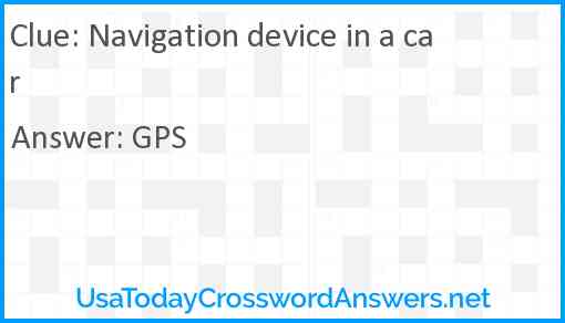 Navigation device in a car Answer