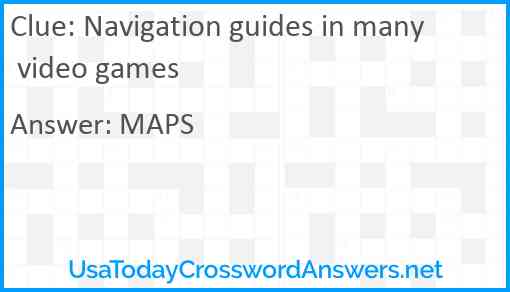 Navigation guides in many video games Answer