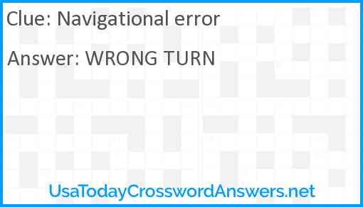 Navigational error Answer