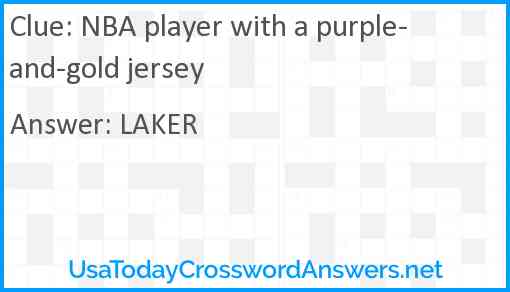 NBA player with a purple-and-gold jersey Answer