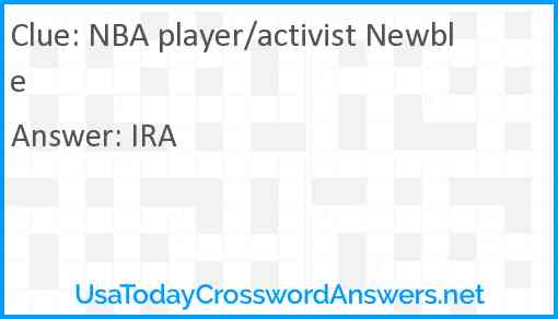 NBA player/activist Newble Answer