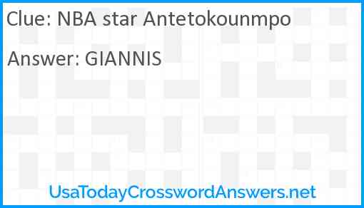 NBA star Antetokounmpo Answer