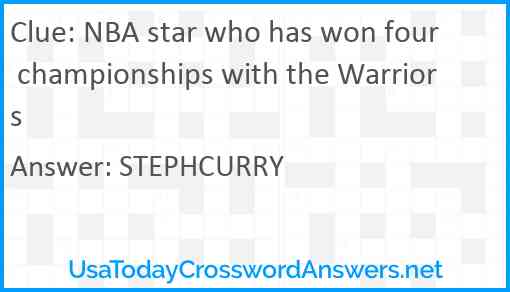 NBA star who has won four championships with the Warriors Answer