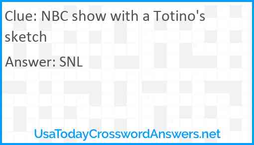 NBC show with a Totino's sketch Answer