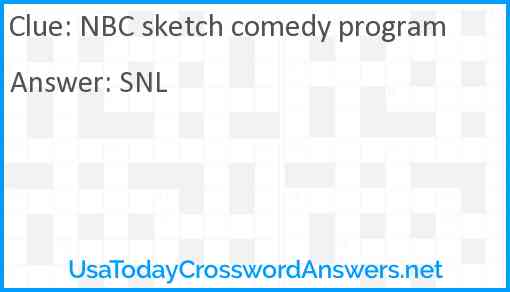 NBC sketch comedy program Answer