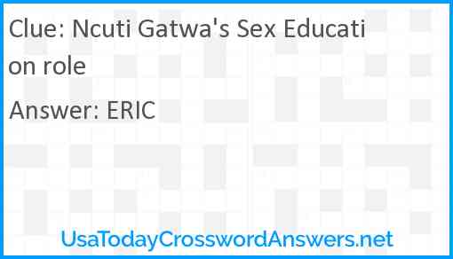 Ncuti Gatwa's Sex Education role Answer