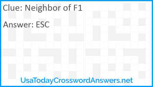 Neighbor of F1 Answer
