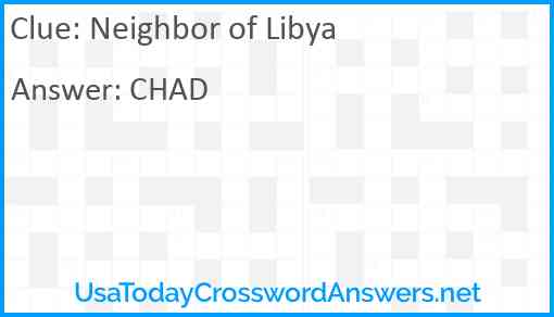 Neighbor of Libya Answer