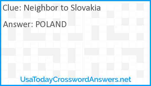 Neighbor to Slovakia Answer