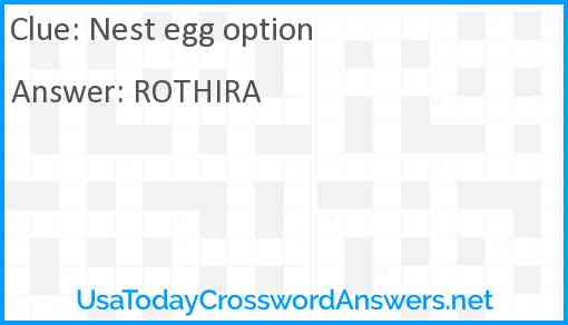 Nest egg option Answer