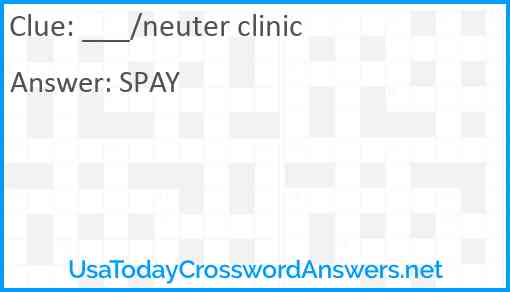 ___/neuter clinic Answer