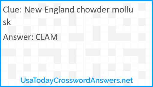 New England chowder mollusk Answer