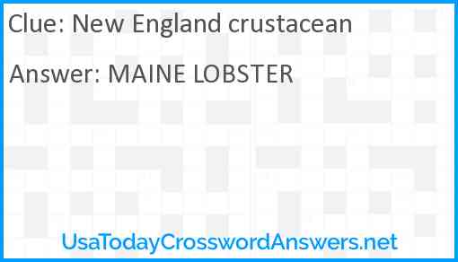 New England crustacean Answer