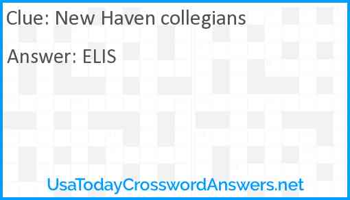 New Haven collegians Answer