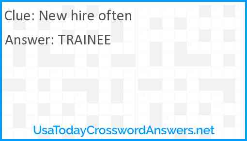 New hire often Answer