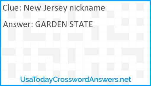 New Jersey nickname Answer