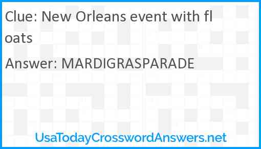 New Orleans event with floats Answer