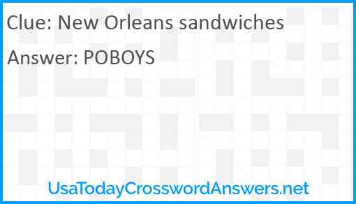 New Orleans sandwiches Answer