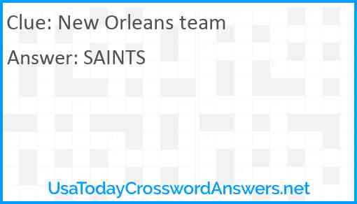 New Orleans team Answer