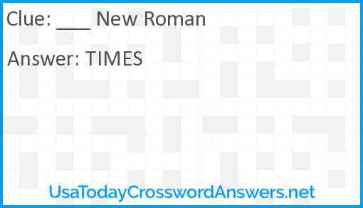 ___ New Roman Answer