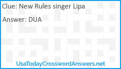 New Rules singer Lipa Answer