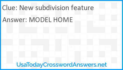 New subdivision feature Answer