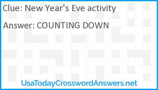 New Year's Eve activity Answer