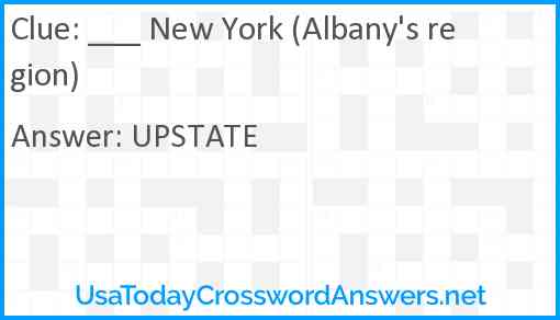 ___ New York (Albany's region) Answer