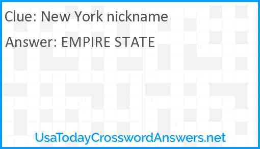 New York nickname Answer