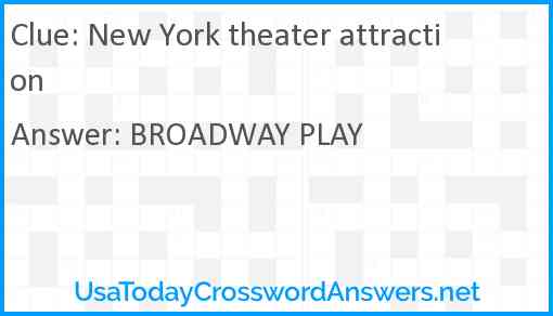 New York theater attraction Answer