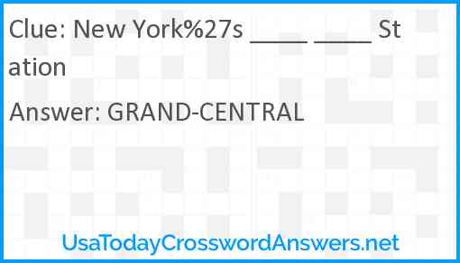 New York%27s ____ ____ Station Answer
