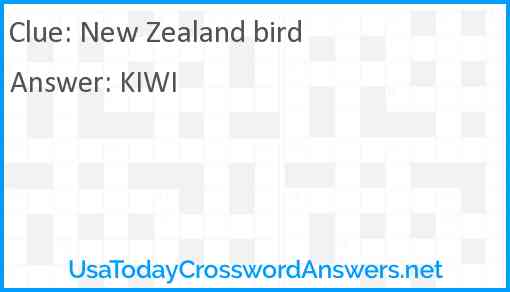 New Zealand bird Answer