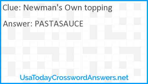 Newman's Own topping Answer