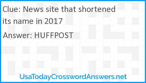News site that shortened its name in 2017 Answer